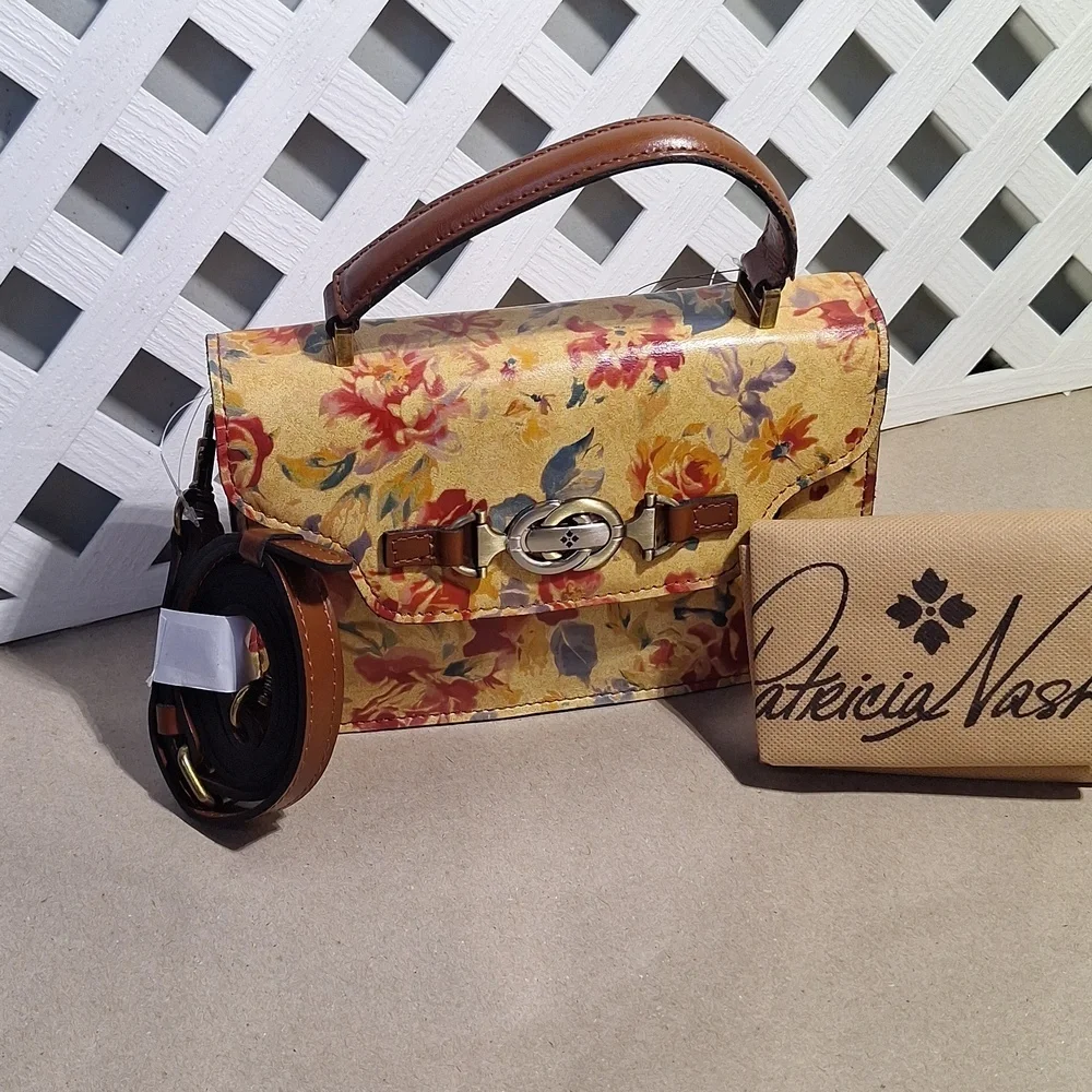NWT Patricia Nash Womens Vintage Vegetable Tan Porcili Top Handle Bag